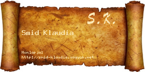 Smid Klaudia névjegykártya